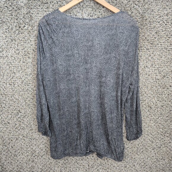 Michael Kors Top Womens Large Black Keyhole Neck Printed Blouse‎ Casual Ladies - Picture 7 of 7